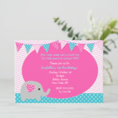 象のバースデーパーティ招待状 招待状 (スタンド正面)