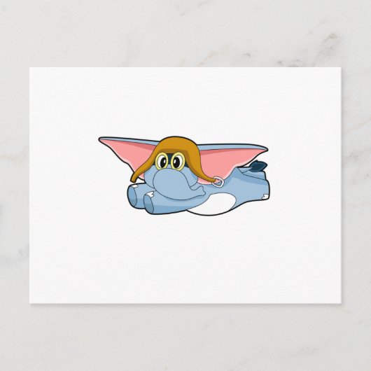 象のパイロット帽 ポストカード (正面)