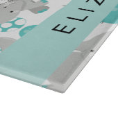 象のパターン,かわいい象,あなたの名前 カッティングボード (角)