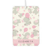 象のパターン,かわいい象,あなたの名前 カーエアーフレッシュナー (正面)