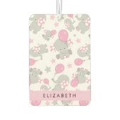 象のパターン,かわいい象,あなたの名前 カーエアーフレッシュナー (裏面)