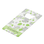 象のパターン,かわいい象,あなたの名前 クレジットカード栓抜き (裏面アングル)