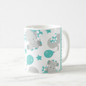 象のパターン，かわいい象，あなたの名前 コーヒーマグカップ (正面右)