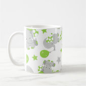 象のパターン，かわいい象，あなたの名前 コーヒーマグカップ (左)