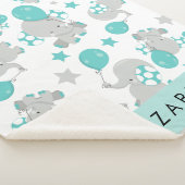 象のパターン,かわいい象,あなたの名前 シェルパブランケット (3/4)