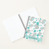 象のパターン,かわいい象,あなたの名前 ノートブック (内部)