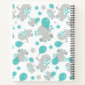 象のパターン,かわいい象,あなたの名前 ノートブック (裏面)