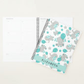 象のパターン，かわいい象，あなたの名前 プランナー手帳 (ディスプレー)