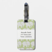 象のパターン，象のパターン，あなたの名前 ラゲッジタグ (裏面縦)