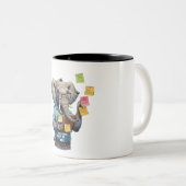 象のパパ私忘れは...ミルク以外 ツートーンマグカップ (正面右)