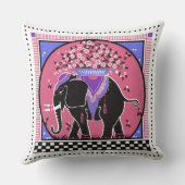 象のパレード枕(ピンク) クッション (裏面)