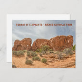 象のパレード – アーチ国立公園 ポストカード (正面/裏面)