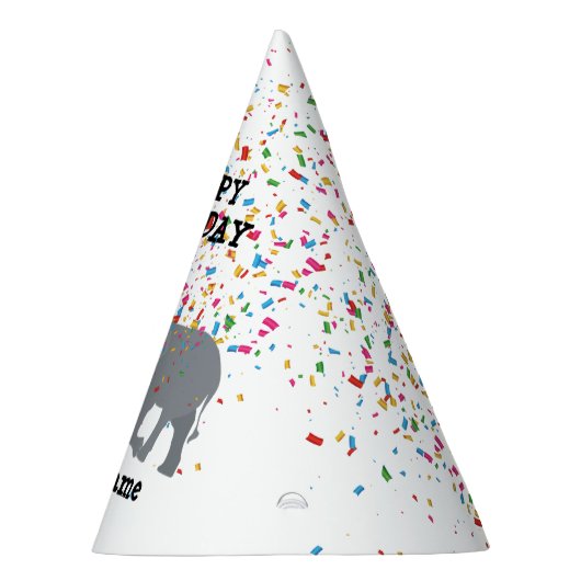 象のパーティー – 動物の誕生日パーティー パーティーハット (右)