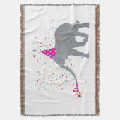 象のパートナー – 動物のパーティー スローブランケット (正面縦)