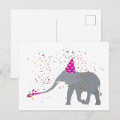 象のパートナー – 動物のパーティー ポストカード (正面/裏面)