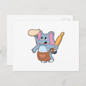 象のピンと転が生地の調理師 ポストカード (正面/裏面)