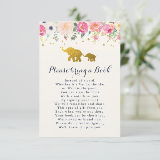 象のピンクはブックカードを持って来ます エンクロージャーカード (スタンド正面)