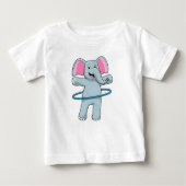 象のフィットネスでフィットネスタイヤ ベビーTシャツ (正面)