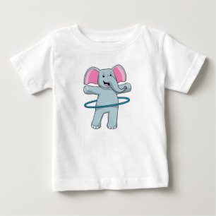 象のフィットネスでフィットネスタイヤ ベビーTシャツ
