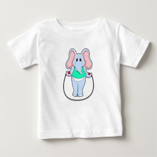 象のフィットネスで縄跳び.PNG ベビーTシャツ (正面)