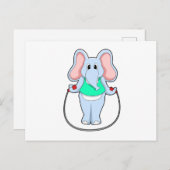 象のフィットネス縄跳び.PNG ポストカード (正面/裏面)