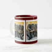 象のブラスバンド ツートーンマグカップ (正面左)