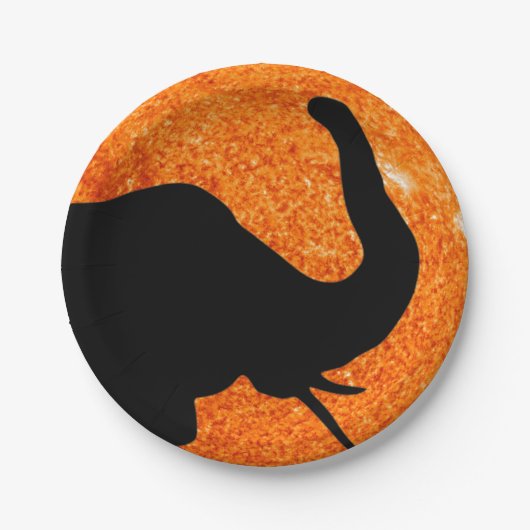 象のプロフ太陽のァイルEclipseの影 ペーパープレート (正面)