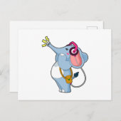 象のヘッドホン ミュージック ポストカード (正面/裏面)