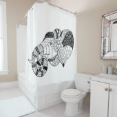 象のヘッドZenstyleの落書き シャワーカーテン (インサイチュ)