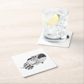 象のヘッドZenstyleの落書き スクエアペーパーコースター (インサイチュ)