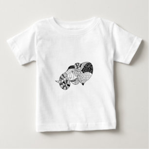 象のヘッドZenstyleの落書き ベビーTシャツ
