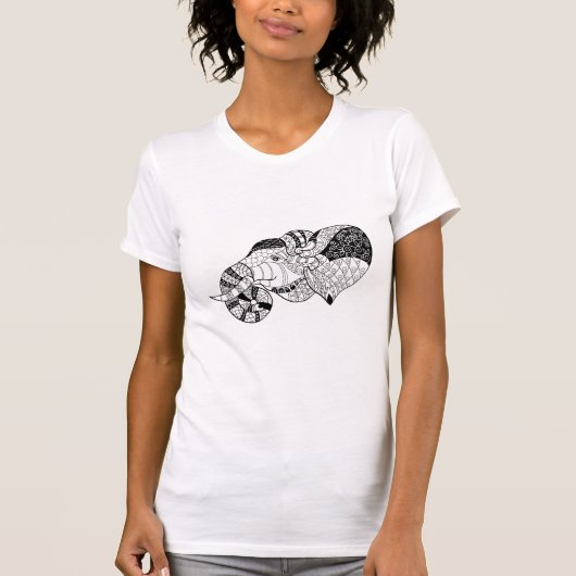 象のヘッドZenstyleの落書き Tシャツ (正面)
