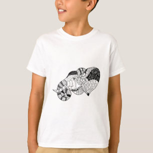象のヘッドZenstyleの落書き Tシャツ