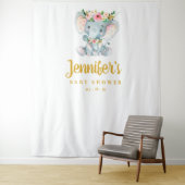 象のベイビーシャワー 背景, フォトブース プロップ タペストリー (インサイチュ)