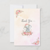 象のベビーシャワーありがとう サンキューカード (正面)