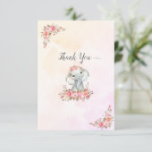 象のベビーシャワーありがとう サンキューカード (スタンド正面)