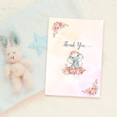 象のベビーシャワーありがとう サンキューカード