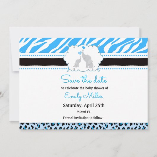 象のベビーシャワーが、日付の青い黒を救う セーブザデート (正面)