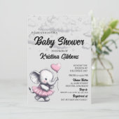 象のベビーシャワーの招待状 招待状 (スタンド正面)