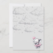 象のベビーシャワーの招待状 招待状 (裏面)