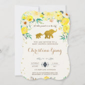 象のベビーシャワーの招待状 招待状 (正面)