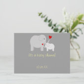 象のベビーシャワーの男女兼用な招待状 招待状 (スタンド正面)