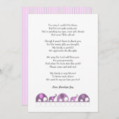 象のベビーシャワーはノート/紫色のピンク感謝していしています ノートカード (正面/裏面)