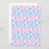 象のベビーシャワーまたは性別発表 招待状 (正面/裏面)