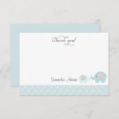 象のベビーシャワーサンキューカード サンキューカード (正面/裏面)