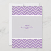 象のベビーシャワー招待状 女の子 パープル グレー 招待状 (裏面)