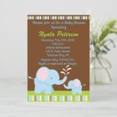 象のベビーシャワー招待状 招待状 (スタンド正面)