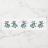 象のベビーパーソナライズされた名ガールシャワー ペットボトルラベル (シングルラベル)