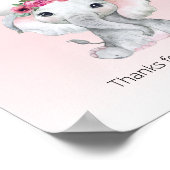 象のホットエアバルーン赤ちゃんシャワーのサイン ポスター (角)