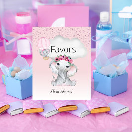 象のホットエアバルーン赤ちゃんシャワーの好意 ポスター